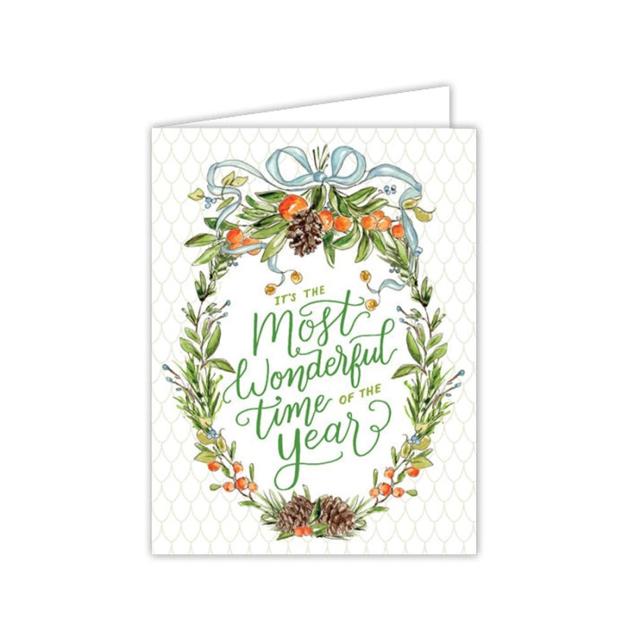 Seasonal Rosanne Beck | Christmas Citrus Most Wonderful Time Of The Year Greeting Card