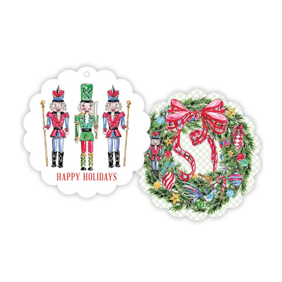 Seasonal Rosanne Beck | Traditional Nutcrackers Scalloped Gift Tags