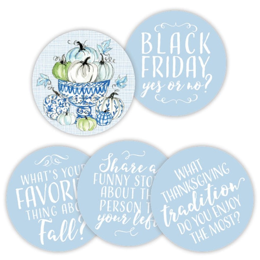 Home & Entertaining Rosanne Beck | Chinoiserie Pumpkins Conversation Coasters