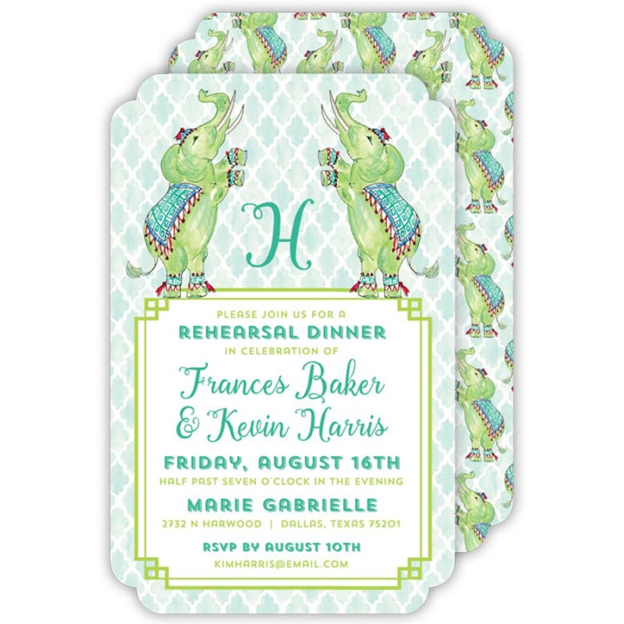 Invitations Rosanne Beck | Animal Duo Elephant Large Die-Cut Invitation