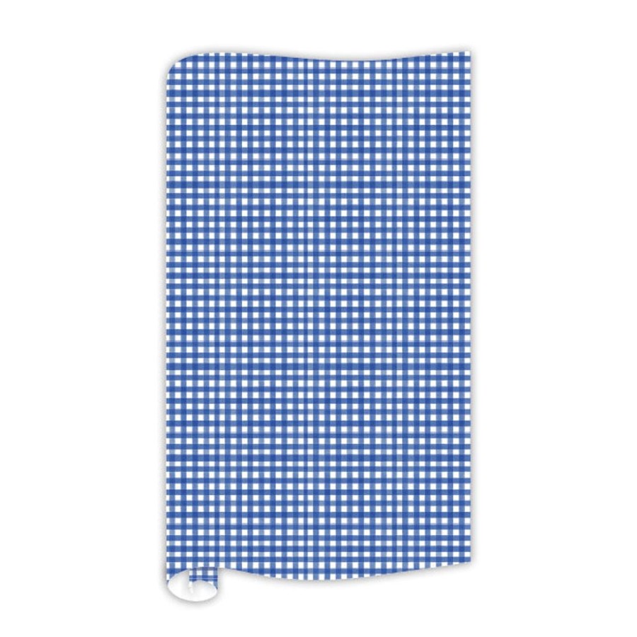 Seasonal Rosanne Beck | Blue Gingham Wrapping Paper