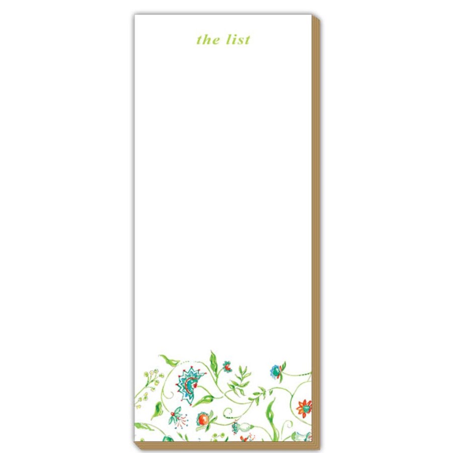 Notes & Pads Rosanne Beck | Mixed Floral Seafoam Luxe Skinny Pad