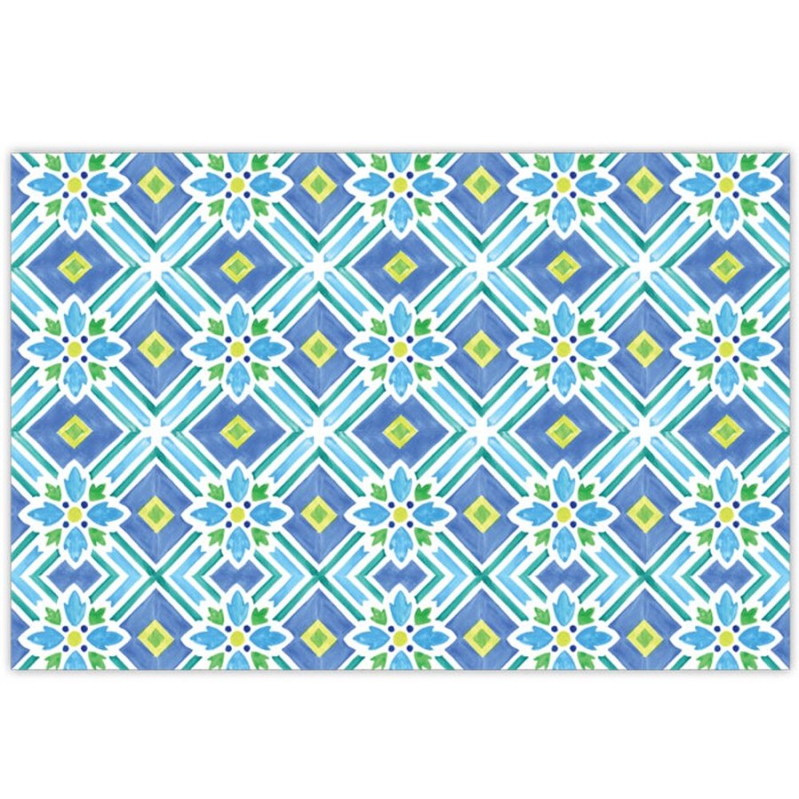 Home & Entertaining Rosanne Beck | Handpainted Tiles Blue And Green Placemats