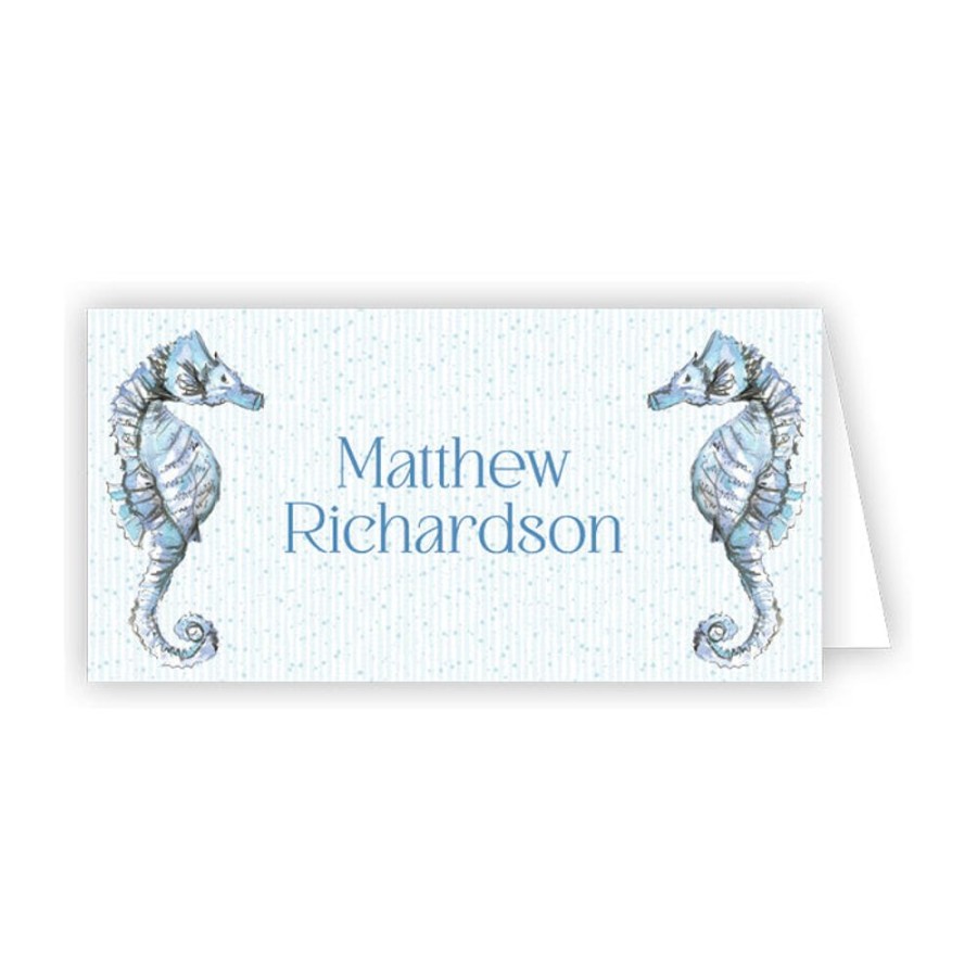 Home & Entertaining Rosanne Beck | Coastal Blue Sea Horses Place Card