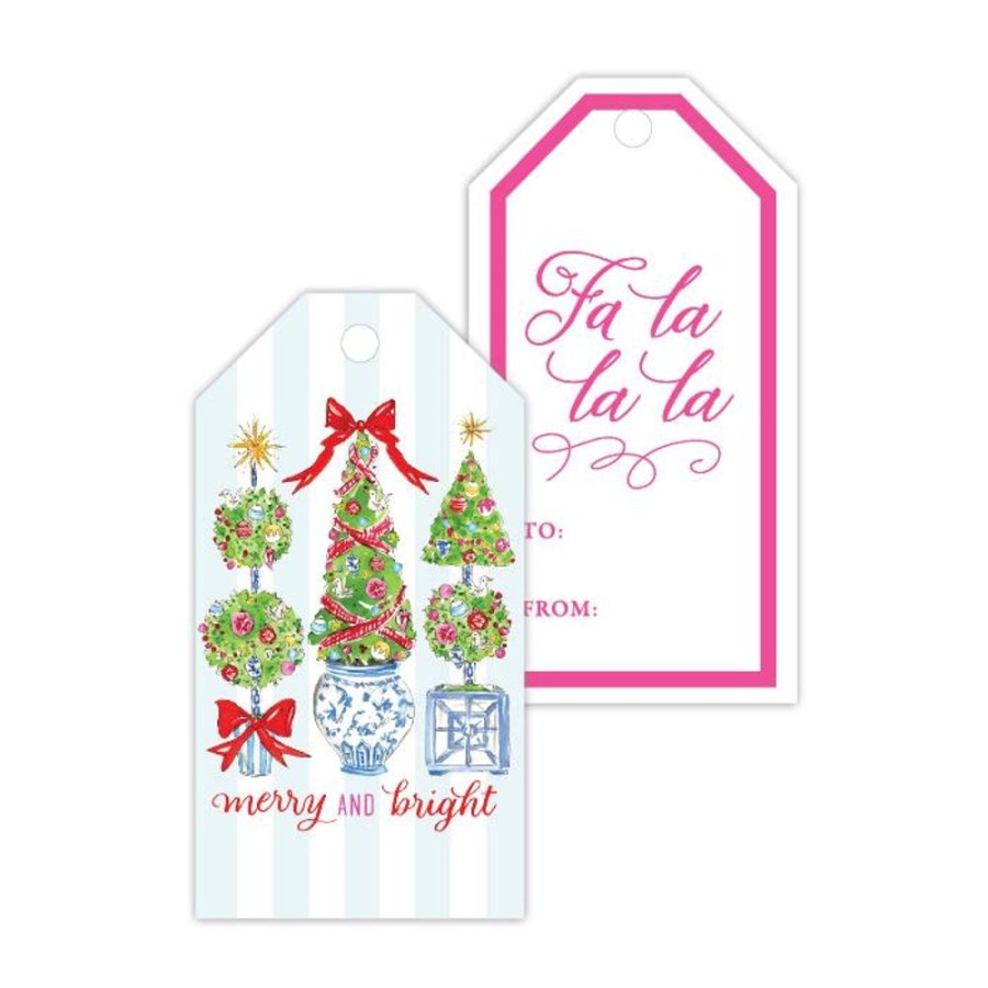 Invitations Rosanne Beck | Merry And Bright Holiday Topiary Trio/Fa La La La Gift Tags