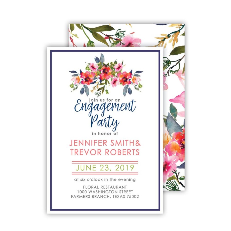 Invitations Rosanne Beck | Orange Floral Medium Flat Invitation