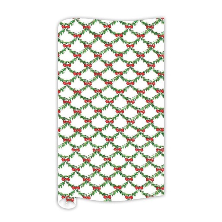 Seasonal Rosanne Beck | Handpainted Holly Lattice Wrapping Paper