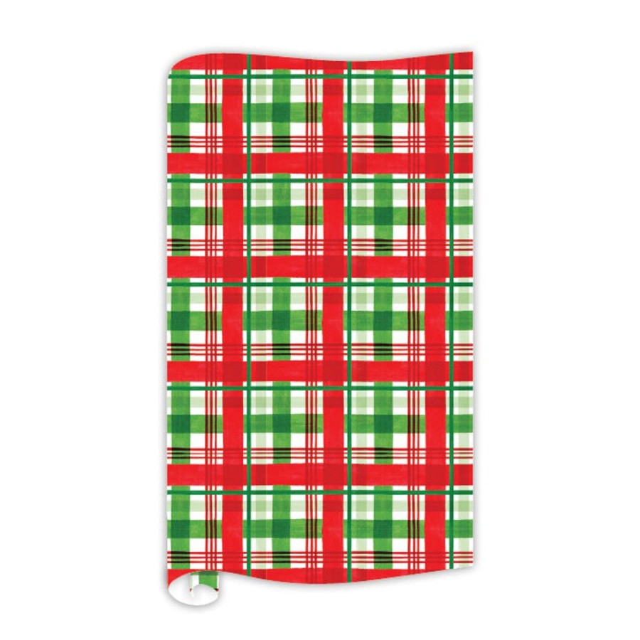 Seasonal Rosanne Beck | Holiday Red And Green Plaid Wrapping Paper