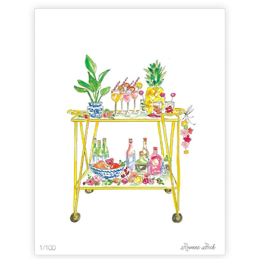 Home & Entertaining Rosanne Beck | Handpainted Tropical Bar Car Art Print