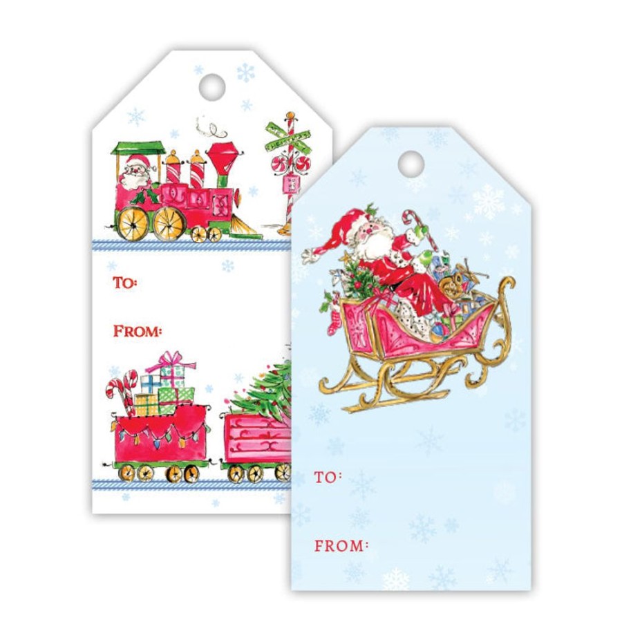 Seasonal Rosanne Beck | Santa Sleigh & Train Gift Tags