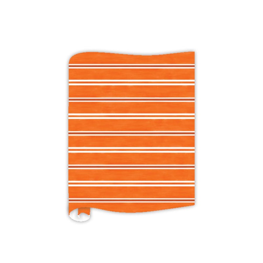 Seasonal Rosanne Beck | Orange & White Stripe Table Runner