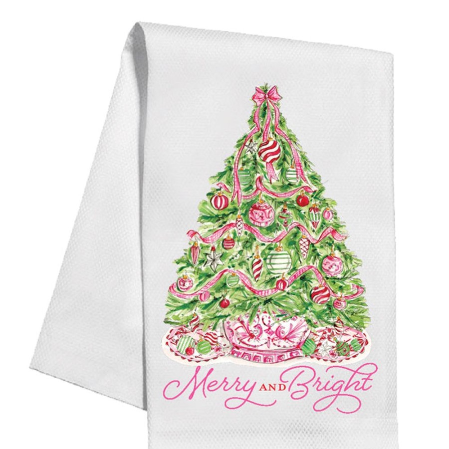 Seasonal Rosanne Beck | Pink Peppermint Tree Kitchen Towel