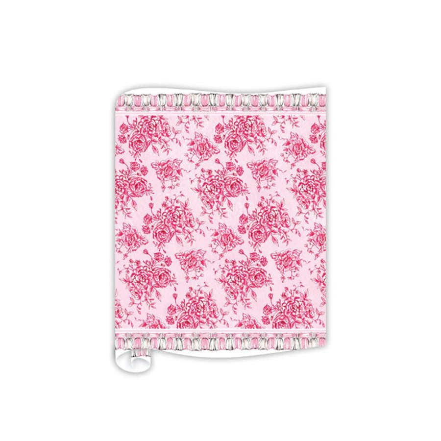 Seasonal Rosanne Beck | Vintage Fancy Florals Pink With Tassels Table Runner