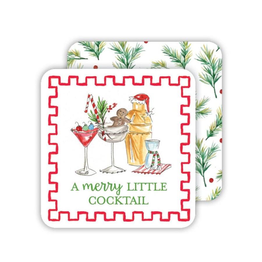 Seasonal Rosanne Beck | A Merry Little Christmas Holiday Cocktails Paper Coasters