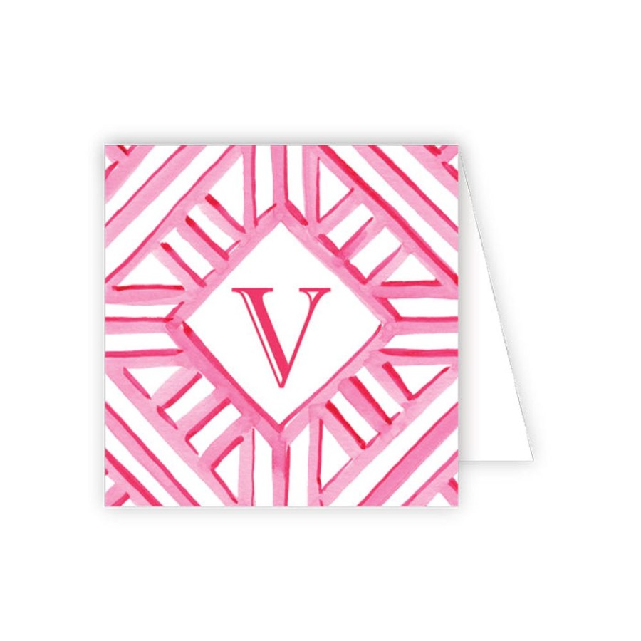 Monograms Rosanne Beck | Lattice Monogram V Enclosure Card