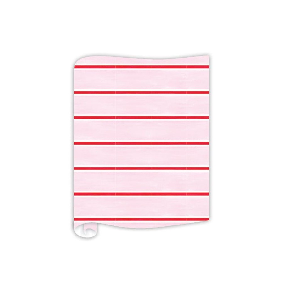 Seasonal Rosanne Beck | Pink, White & Red Stripe Pattern Table Runner