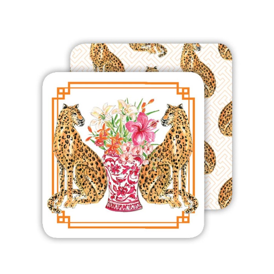 Home & Entertaining Rosanne Beck | Handpainted Cheetahs Paper Coasters