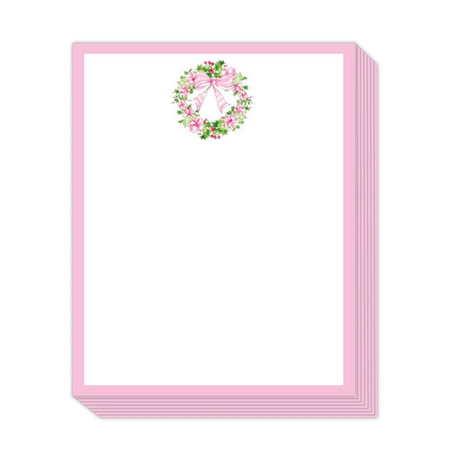 Seasonal Rosanne Beck | Pink Floral Holly Wreath Stack Pad