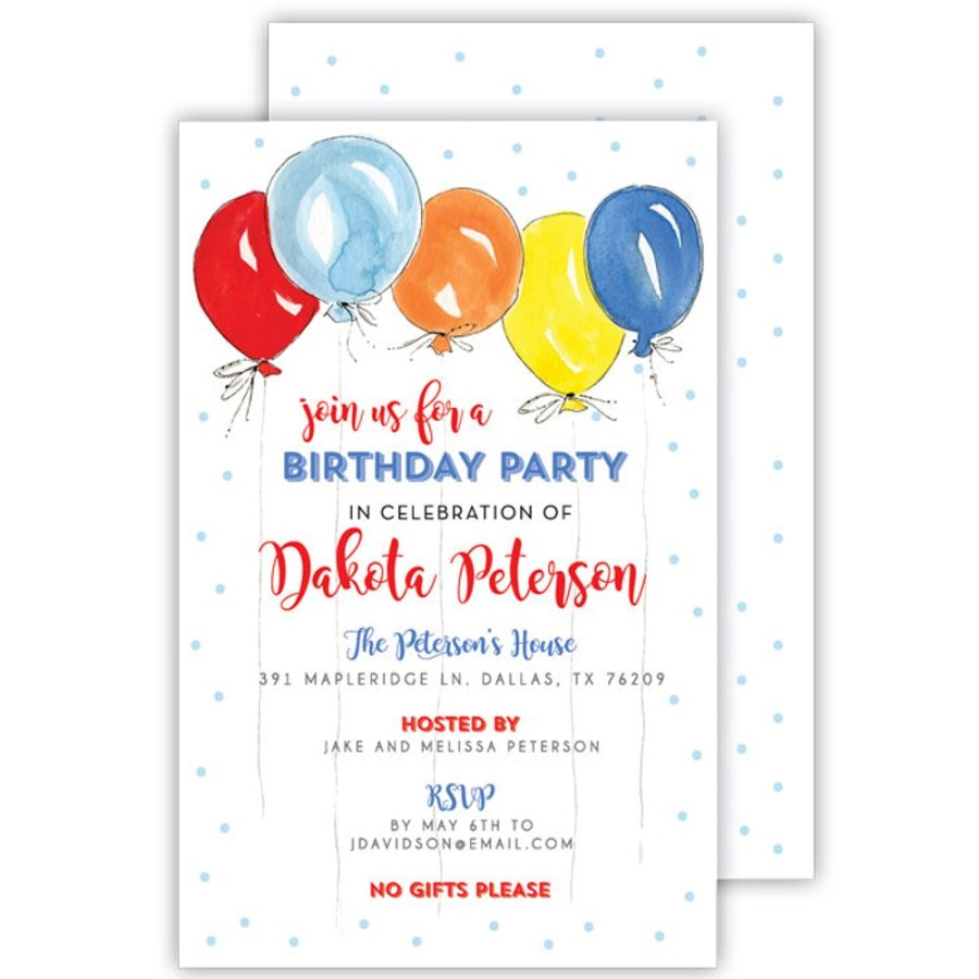 Invitations Rosanne Beck | Party Balloons Large Flat Invitation