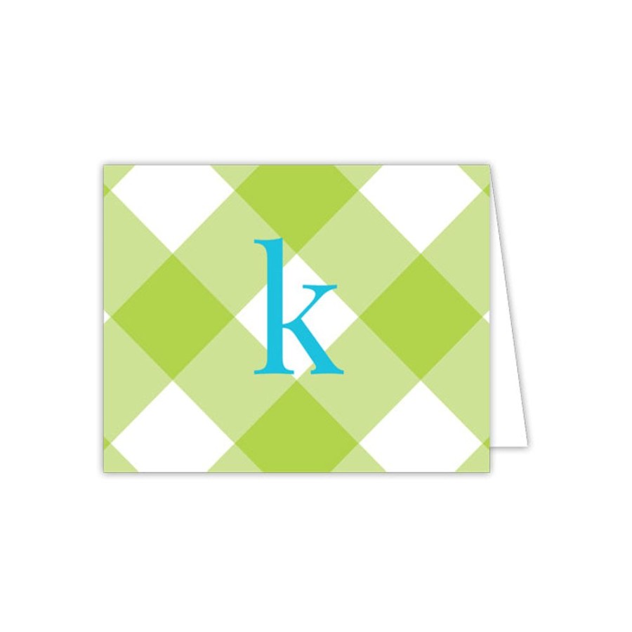 Monograms Rosanne Beck | Buffalo Check K Folded Note