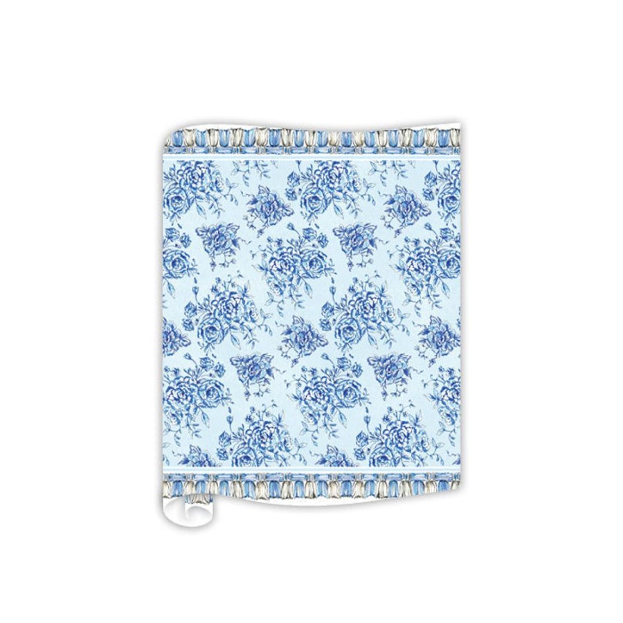 Home & Entertaining Rosanne Beck | Vintage Fancy Florals Blue With Tassels Table Runner