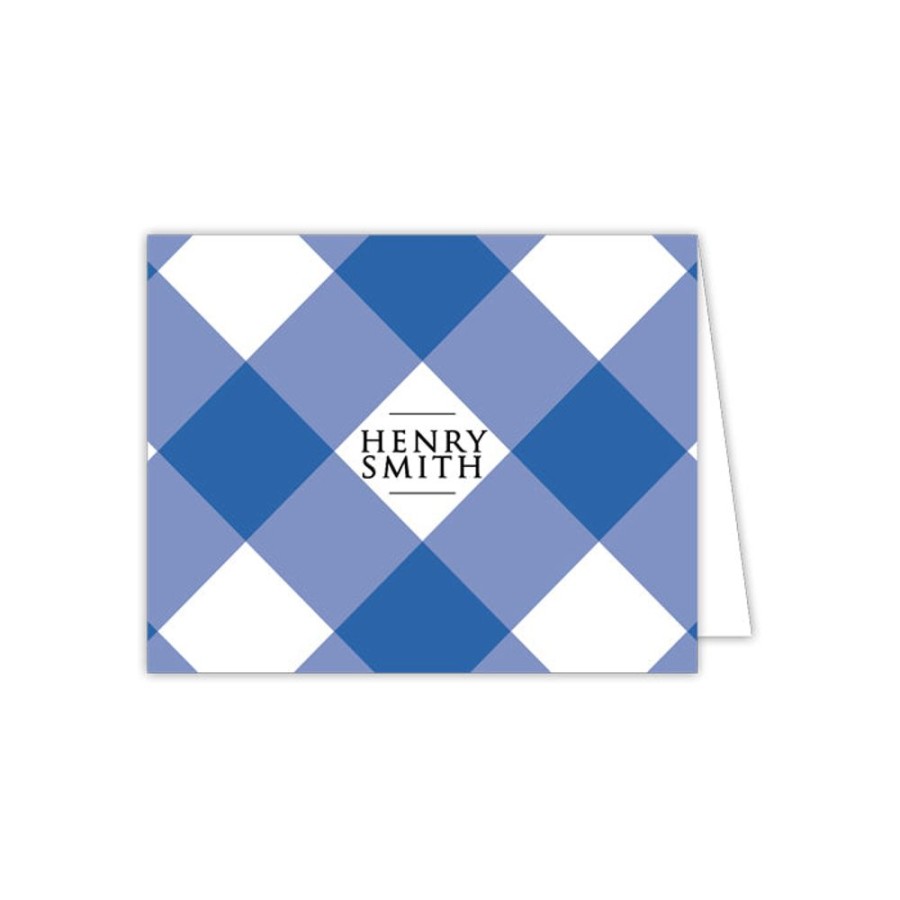 Notes & Pads Rosanne Beck | Navy Buffalo Check Folded Note