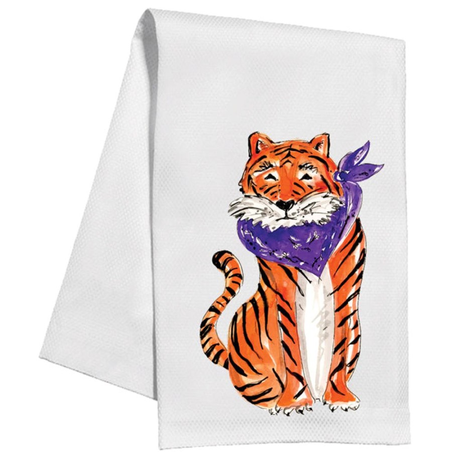 Seasonal Rosanne Beck | Orange & Purple Tiger Kitchen Towel