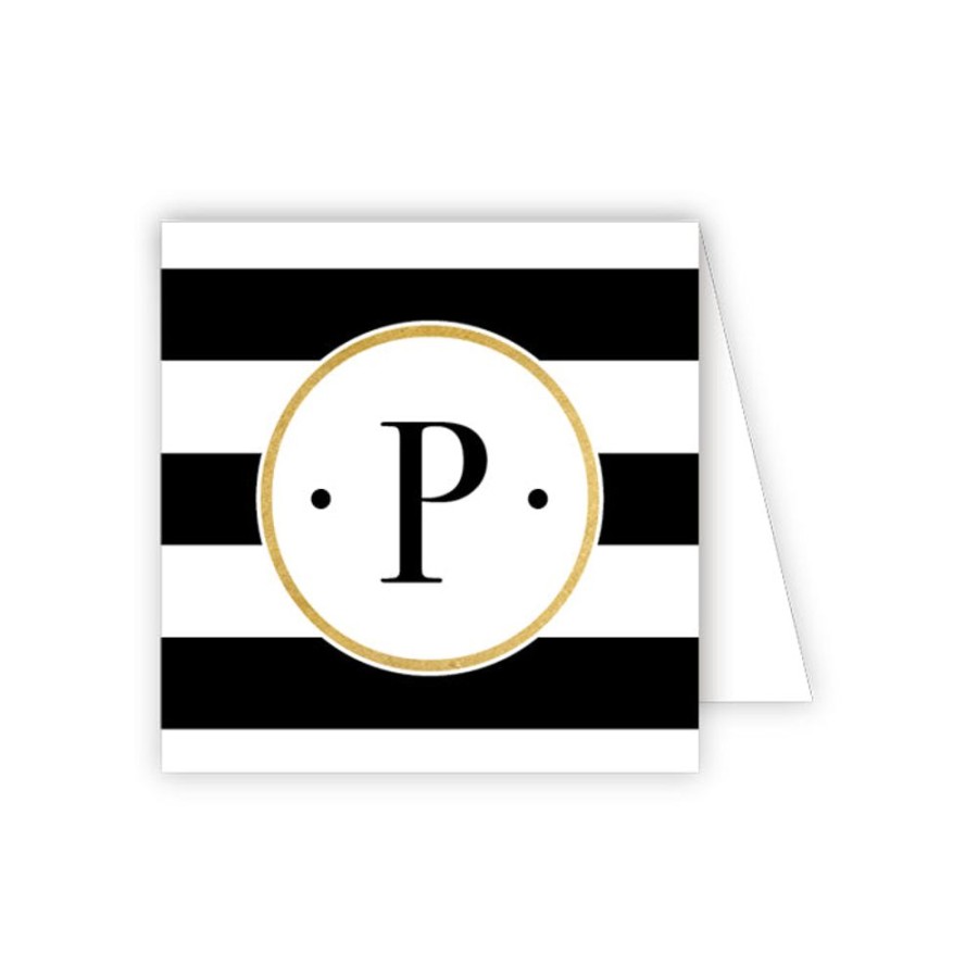 Monograms Rosanne Beck | Black Stripe P Enclosure Card