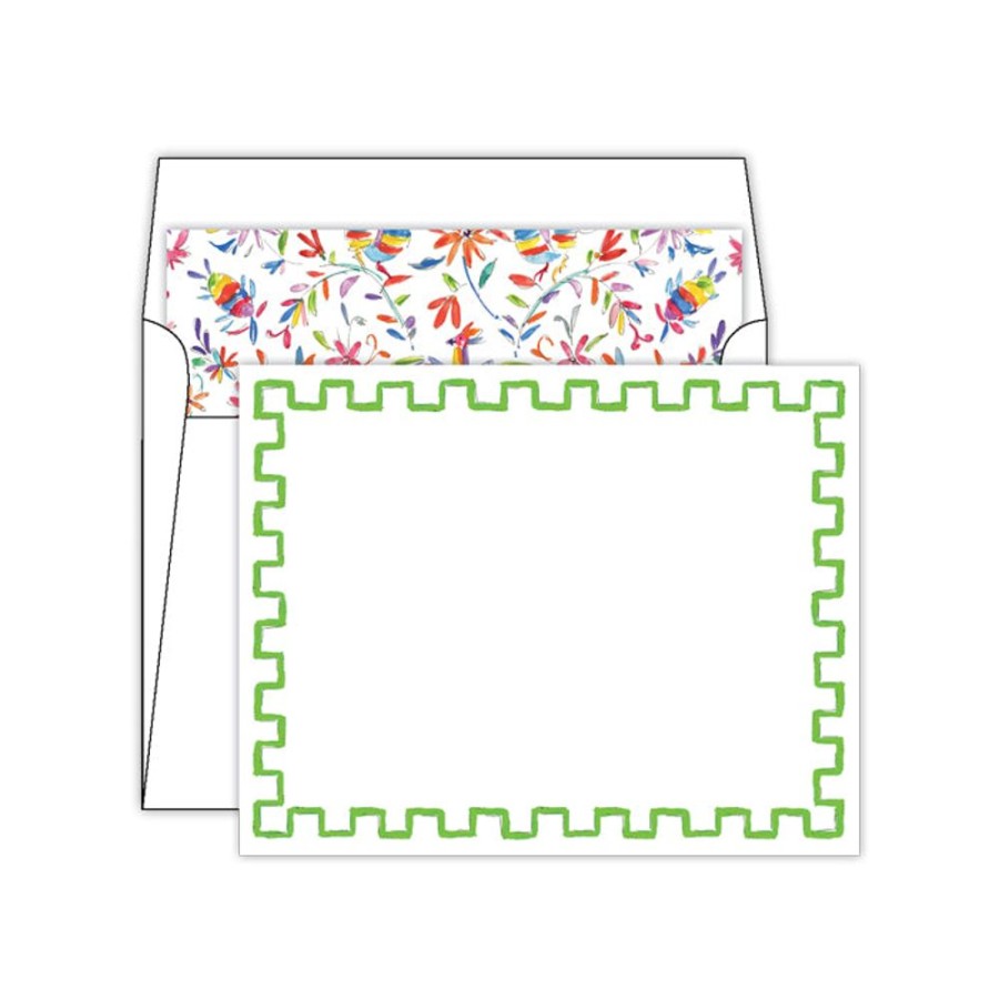 Notes & Pads Rosanne Beck | Handpainted Green Block Border Social Set