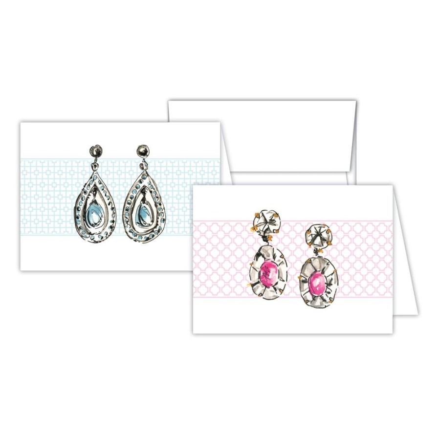 Notes & Pads Rosanne Beck | Blue Earrings - Pink Earrings Stationery Set