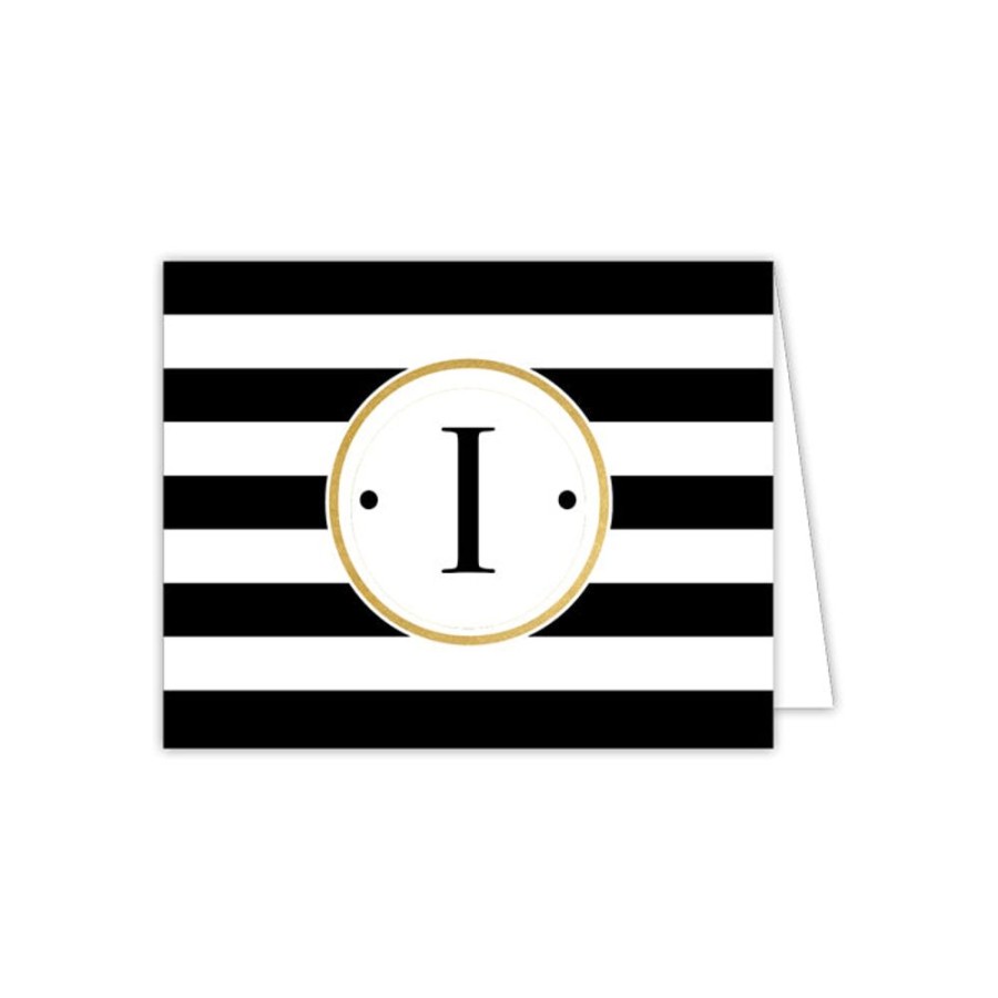 Monograms Rosanne Beck | Black Stripe I Folded Note