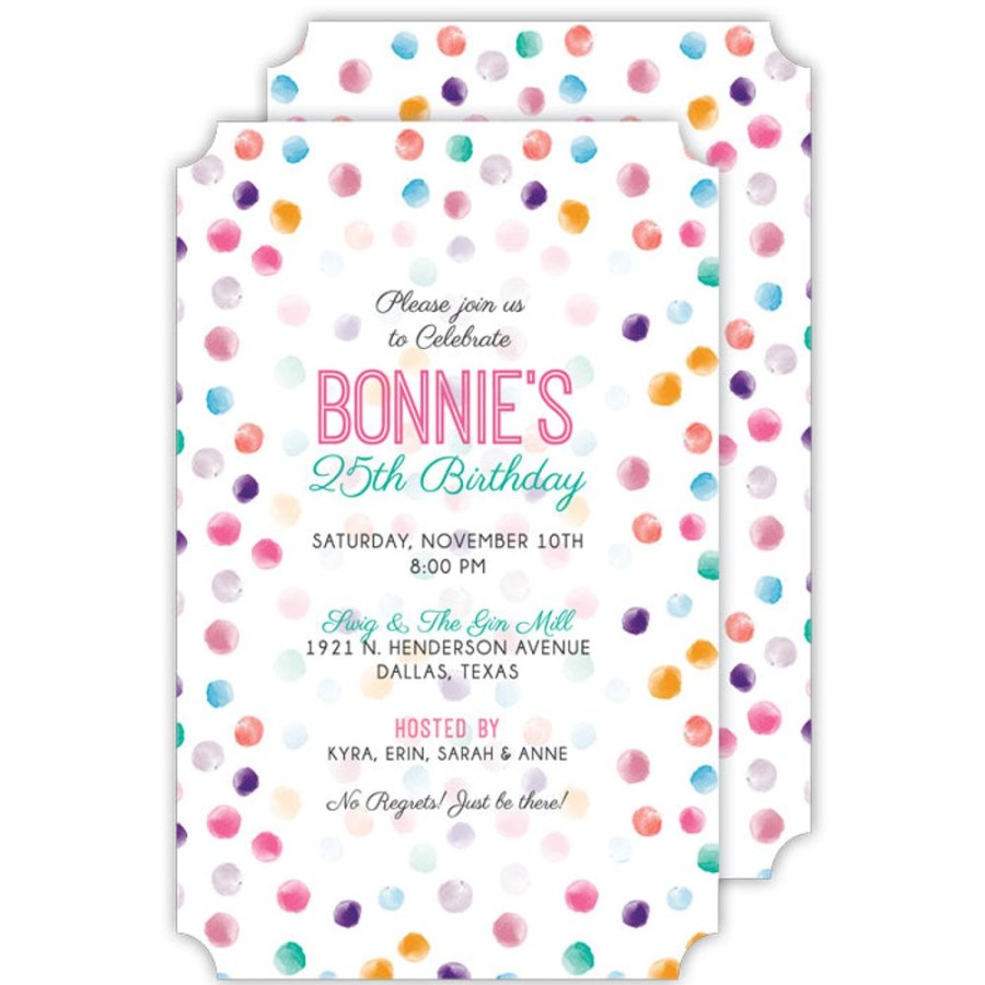 Invitations Rosanne Beck | Polka Dot Confetti Large Die-Cut Invitation