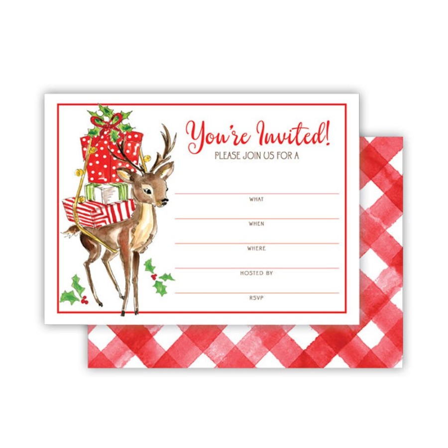 Seasonal Rosanne Beck | You'Re Invited Red Buffalo Check Flat Fill Ins