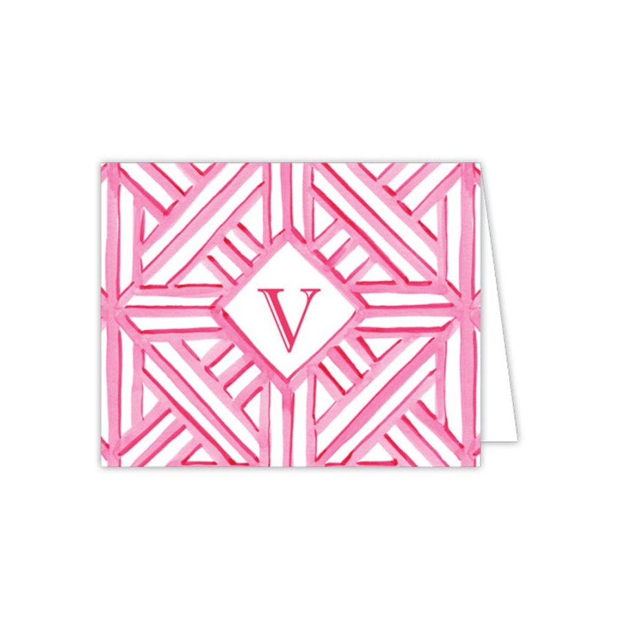 Monograms Rosanne Beck | Lattice Monogram V Folded Note