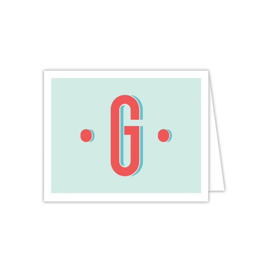 Notes & Pads Rosanne Beck | Color Block Monogram G Folded Note