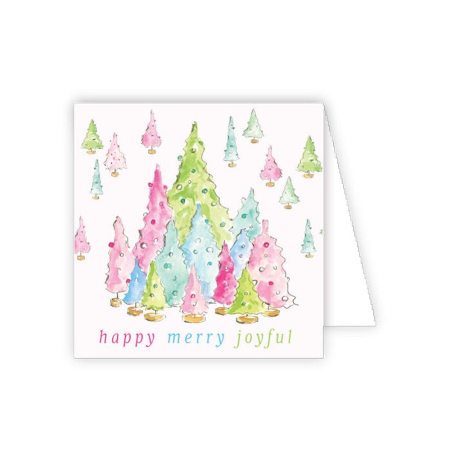 Seasonal Rosanne Beck | Pastel Holiday Trees Enclosure Card