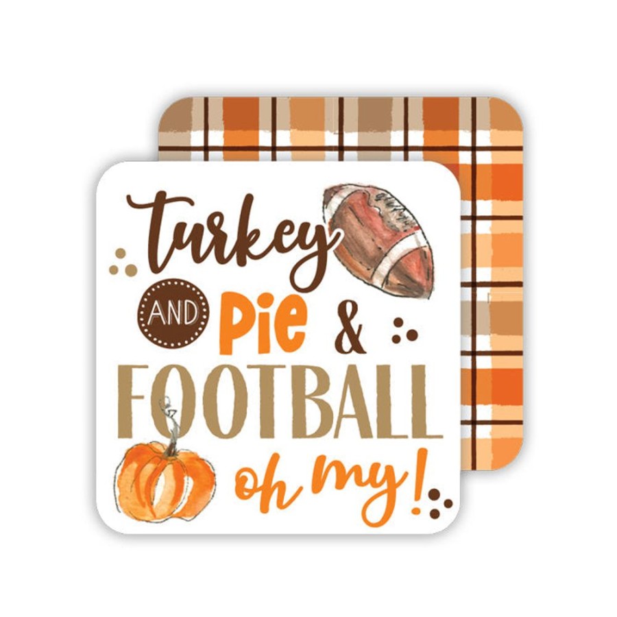 Home & Entertaining Rosanne Beck | Turkey And Pie & Football Oh My Paper Coasters