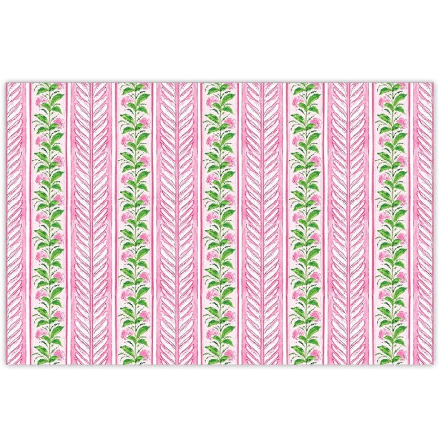 Home & Entertaining Rosanne Beck | Pink Hydrangea Stripe Placemats