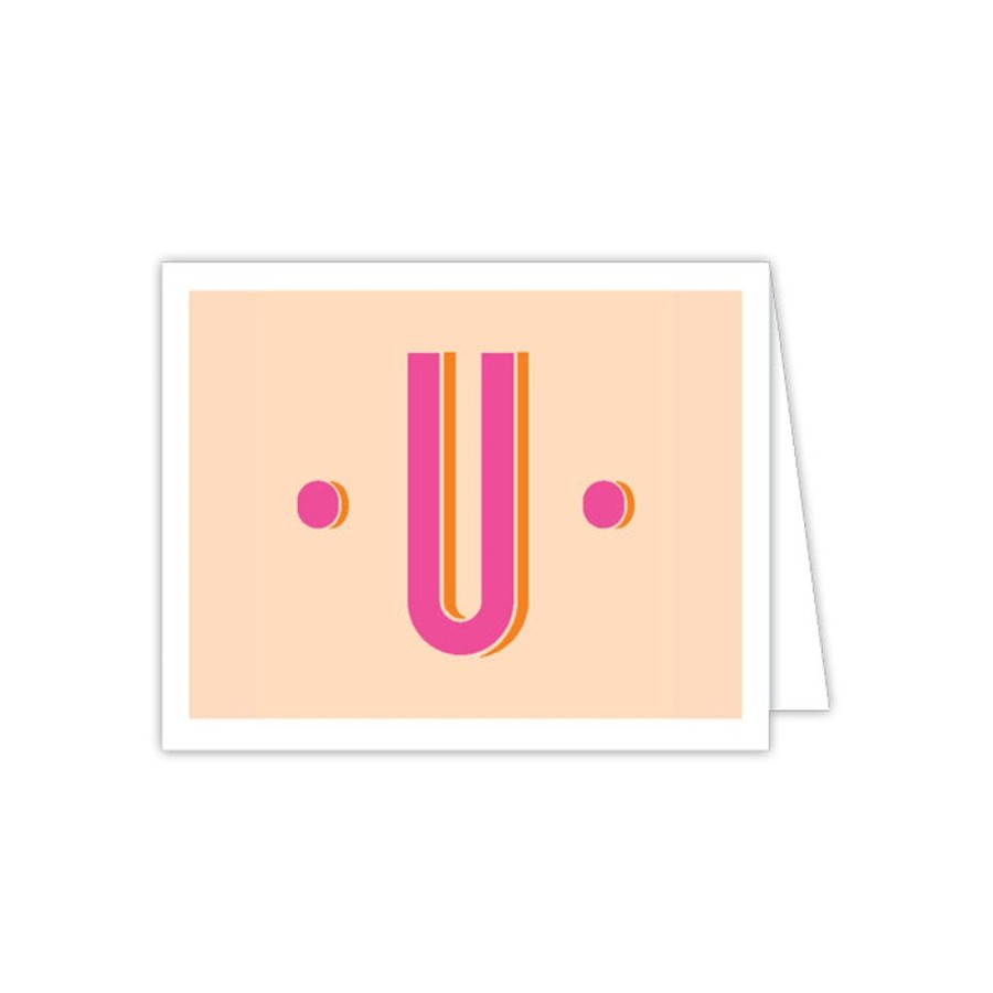 Monograms Rosanne Beck | Color Block Monogram U Folded Note