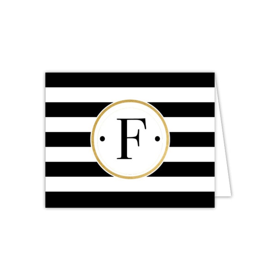 Monograms Rosanne Beck | Black Stripe F Folded Note