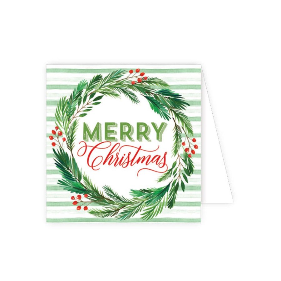 Seasonal Rosanne Beck | Merry Christmas Berry Wreath Enclosure Card