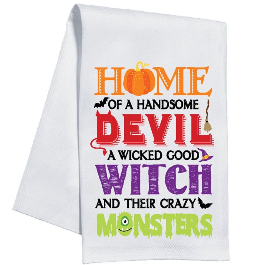 Home & Entertaining Rosanne Beck | Home Of A Handsome Devil, Wicked Witch, Crazy Monsters Kitchen Towel