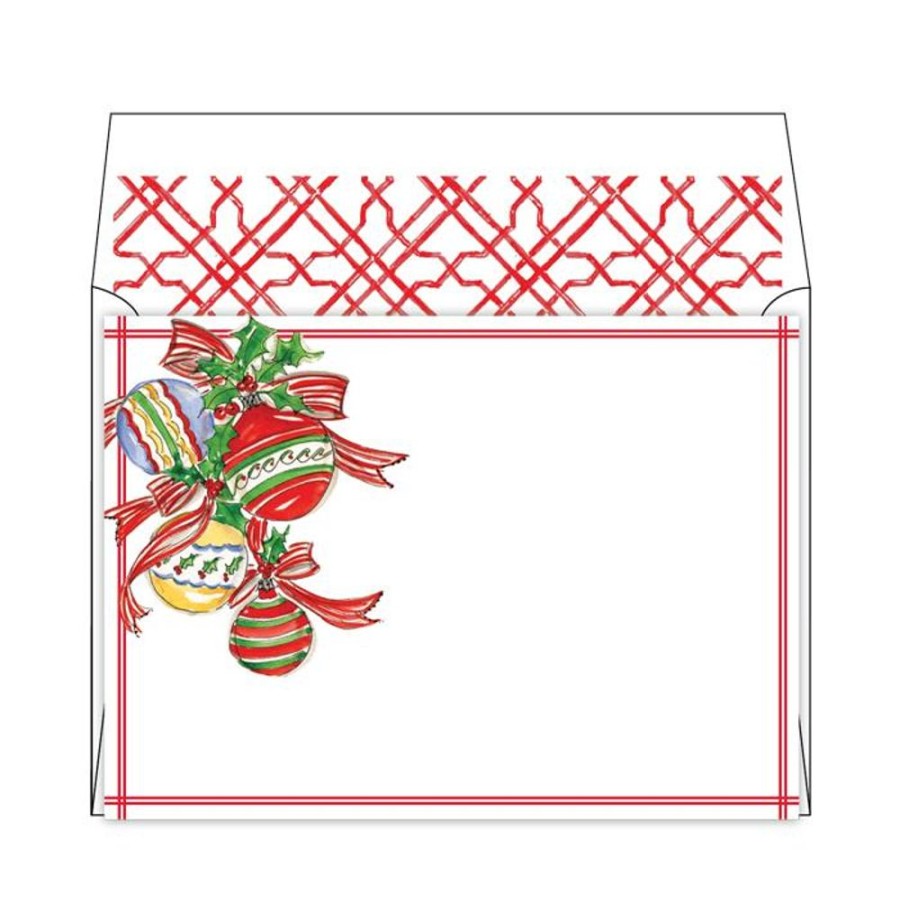 Seasonal Rosanne Beck | Handpainted Ornaments Flat Note Stationery