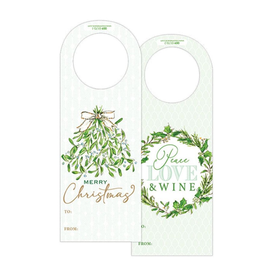 Seasonal Rosanne Beck | Peace Love Joy Wreath Wine Tag