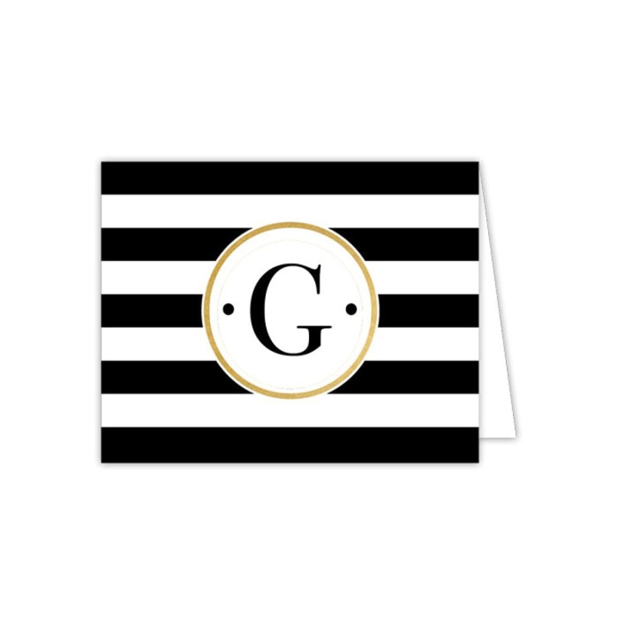 Monograms Rosanne Beck | Black Stripe G Folded Note