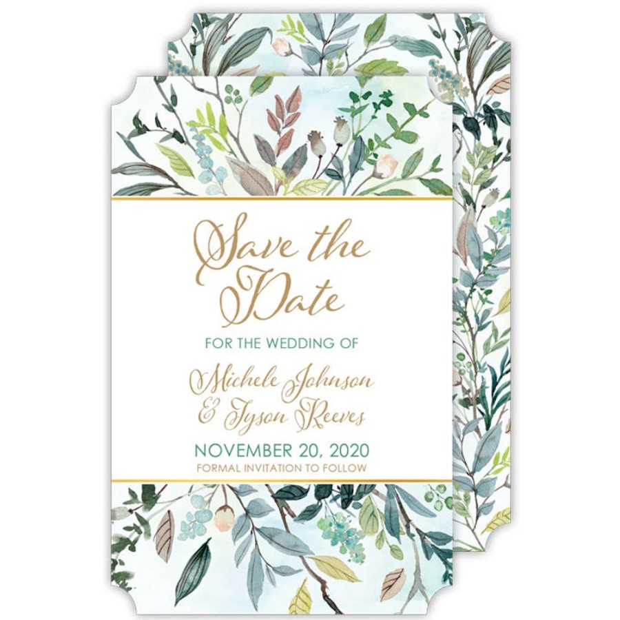 Invitations Rosanne Beck | Blue Fall Leaves Large Die-Cut Invitation