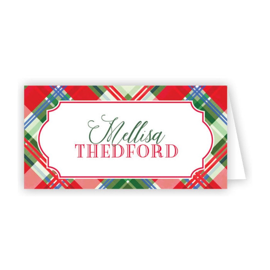 Seasonal Rosanne Beck | Traditional Plaid Place Cards