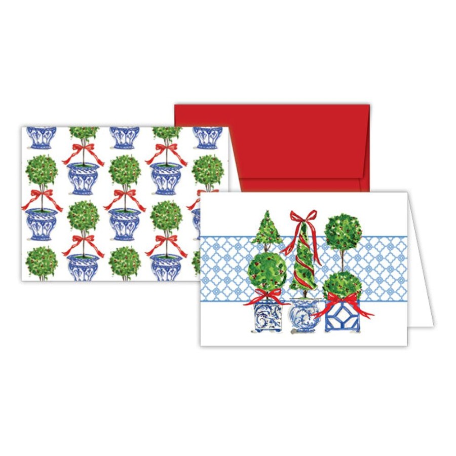 Seasonal Rosanne Beck | Holiday Topiary Trio-Holiday Topiary Stationery Notes