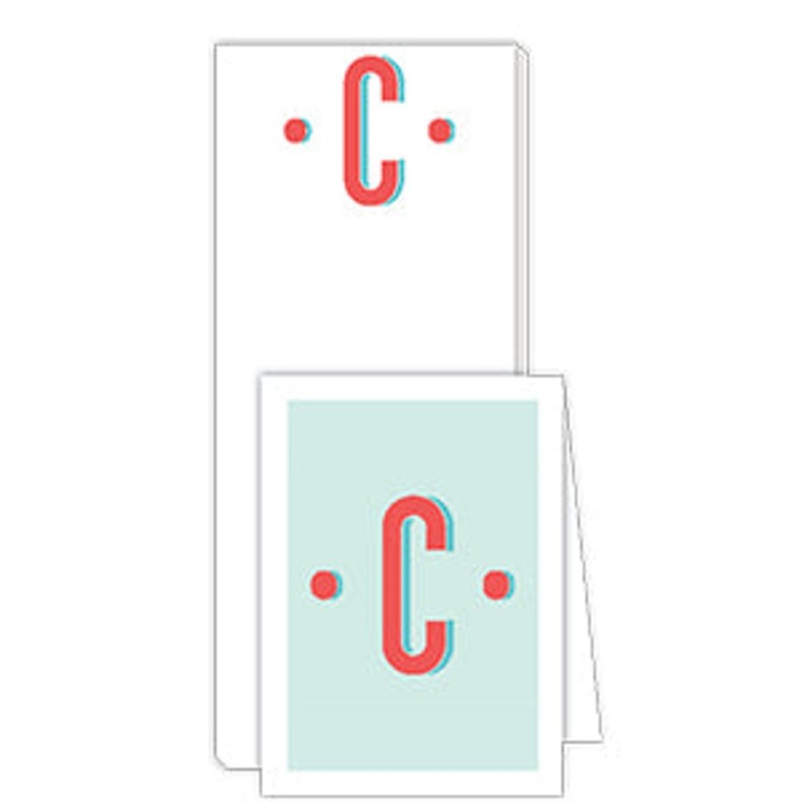 Monograms Rosanne Beck | Color Block Monogram C Notepad Note Set