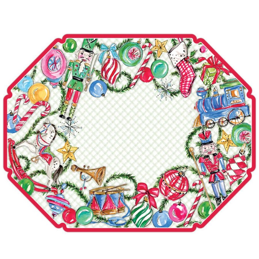 Seasonal Rosanne Beck | Traditional Christmas Toys Posh Die-Cut Placemat